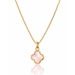 Ženska ogrlica s ružičastom djetelinom s četiri lista
