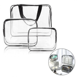 Set od 3 prozirne kozmetičke torbice