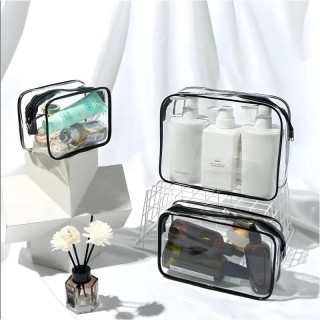 Set od 3 prozirne kozmetičke torbice