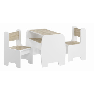 Dječji set stola i stolica - bijela + hrast