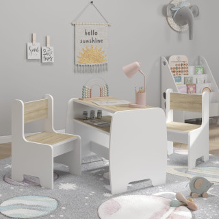 Dječji set stola i stolica - bijela + hrast