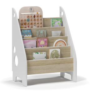 Dječja Montessori knjižnica - bijela + hrast