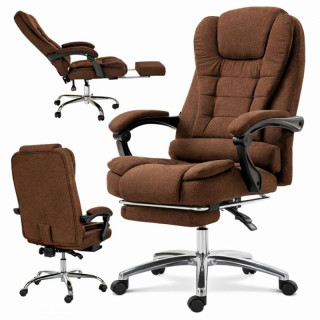 Smeđa uredska stolica s osloncem za noge