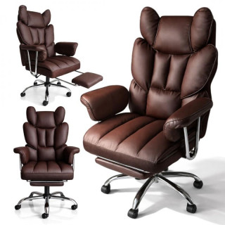 Tamnosmeđa kožna uredska stolica