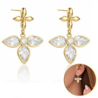 Pozlaćene ženske naušnice s cirkonima
