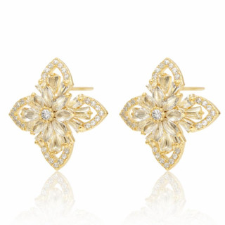 Pozlaćene ženske naušnice u obliku cvijeta