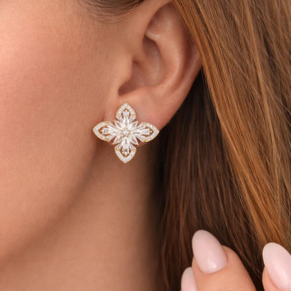 Pozlaćene ženske naušnice u obliku cvijeta