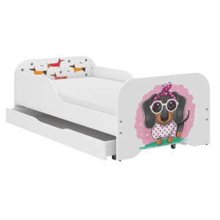 Dječji krevet MIKI s ladicom - 160x80 SWEET DACHSHUND