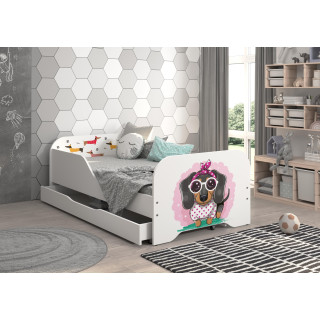 Dječji krevet MIKI s ladicom - 160x80 SWEET DACHSHUND