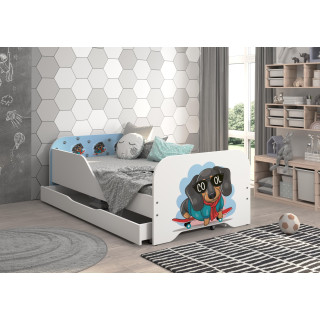 Dječji krevet MIKI s ladicom - 160x80 JAZAVAC NA SKEJTBORDU