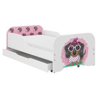 Dječji krevet MIKI - 140x70 PINK BADGER
