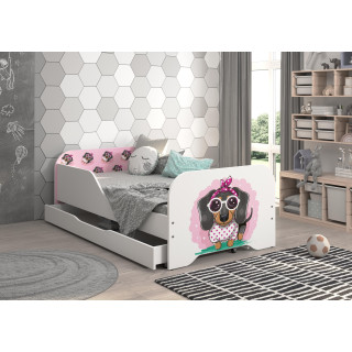 Dječji krevet MIKI - 140x70 PINK BADGER