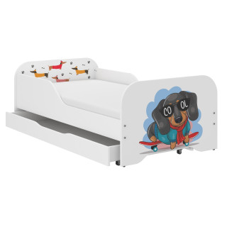 Dječji krevet MIKI - 140x70 SKATE DOG
