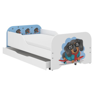 Dječji krevet MIKI - 140x70 JAZAVAC NA SKEJTBORDU