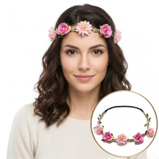 Vjenčić za kosu s ružičastim cvjetovima