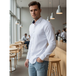 Muška bijela košulja dugih rukava DX2618